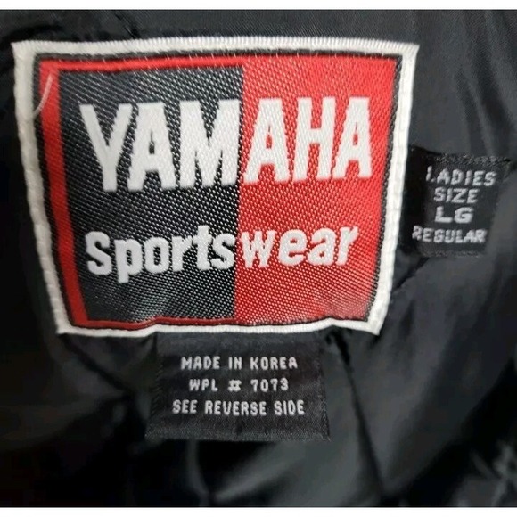 Vintage Yamaha Womens Zip Up Racing Jacket Ladies Size Large Metal Snap Buttons - Picture 5 of 5